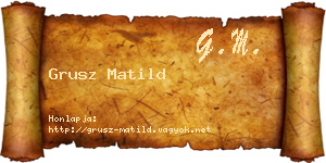 Grusz Matild névjegykártya